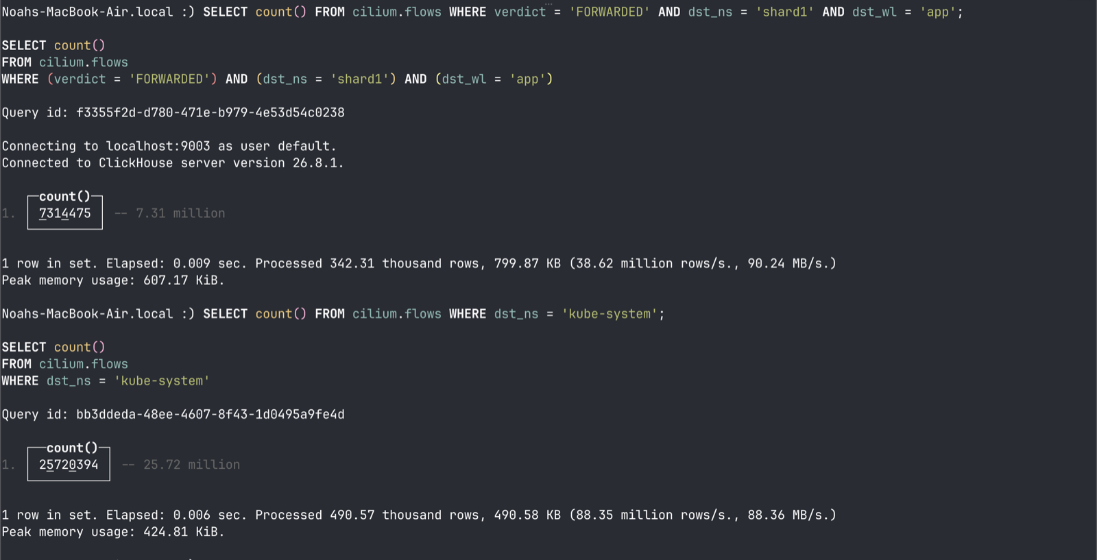 Query for namespace verdicts